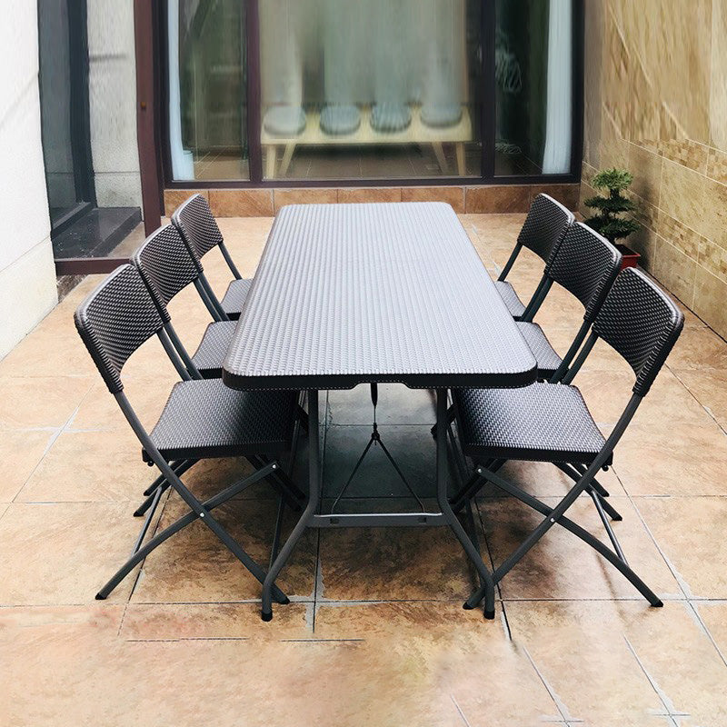 Contemporary Style Camping Table Rectangle Shape Plastic Water Resistant Table