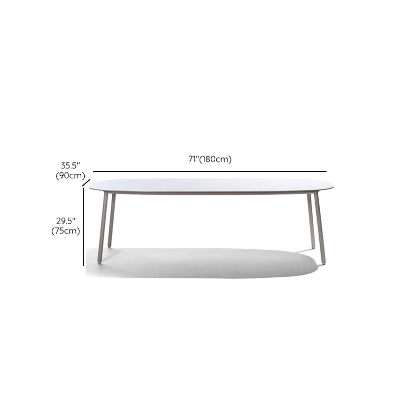 Contemporary Stone White Dining Table Water Resistant Dining Table