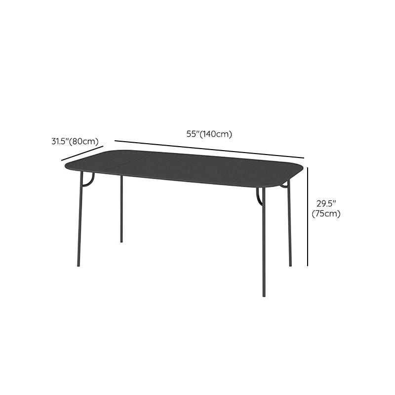 Rust - Resistant Metal Dining Table Rectangle Industrial Style Dining Table