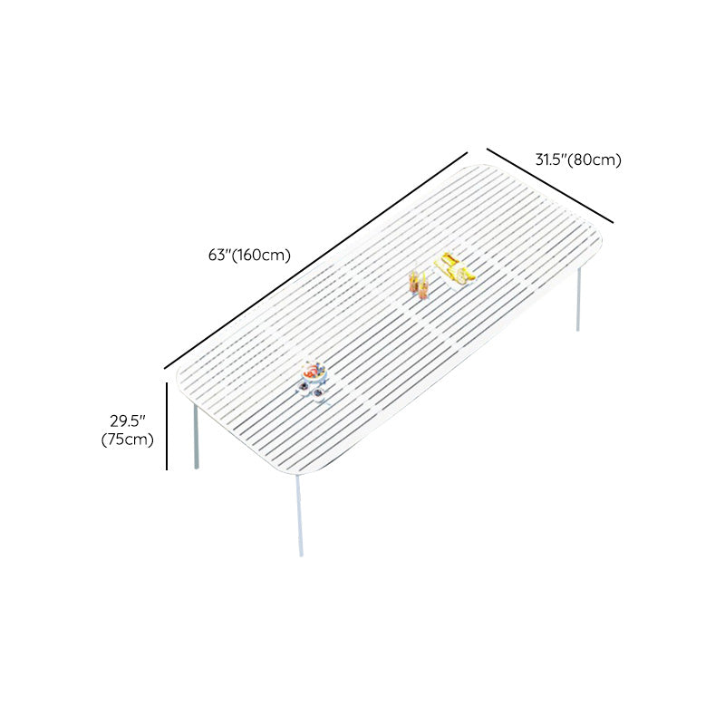 Rust - Resistant Metal Dining Table Rectangle Industrial Style Dining Table