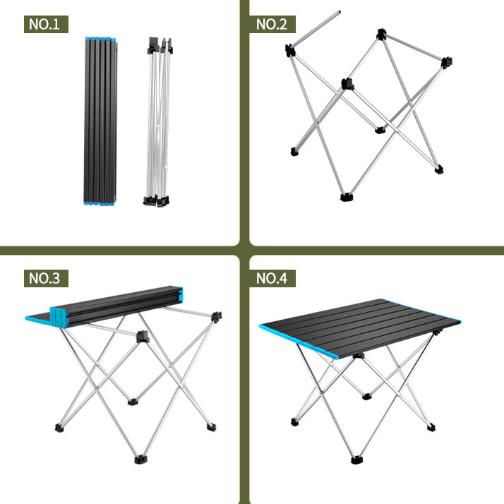 Contemporary Rectangle Metal Camping Table Scratch Resistant Camping Table