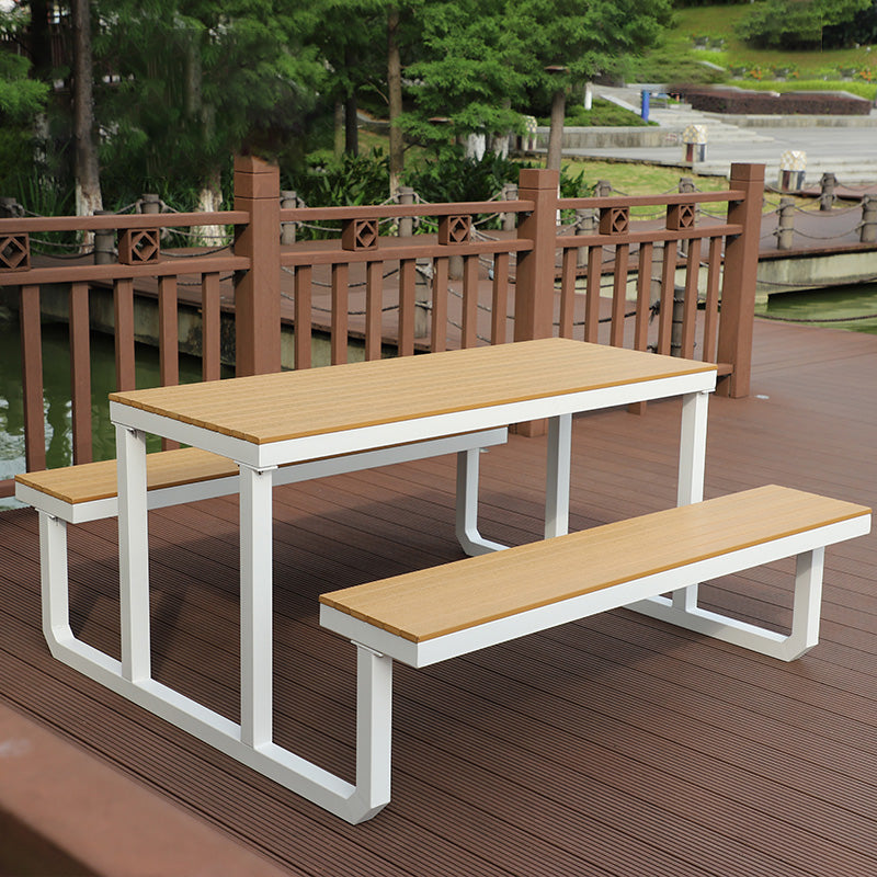 Contemporary Unfinished Rectangle Picnic Table UV Resistant Picnic Table