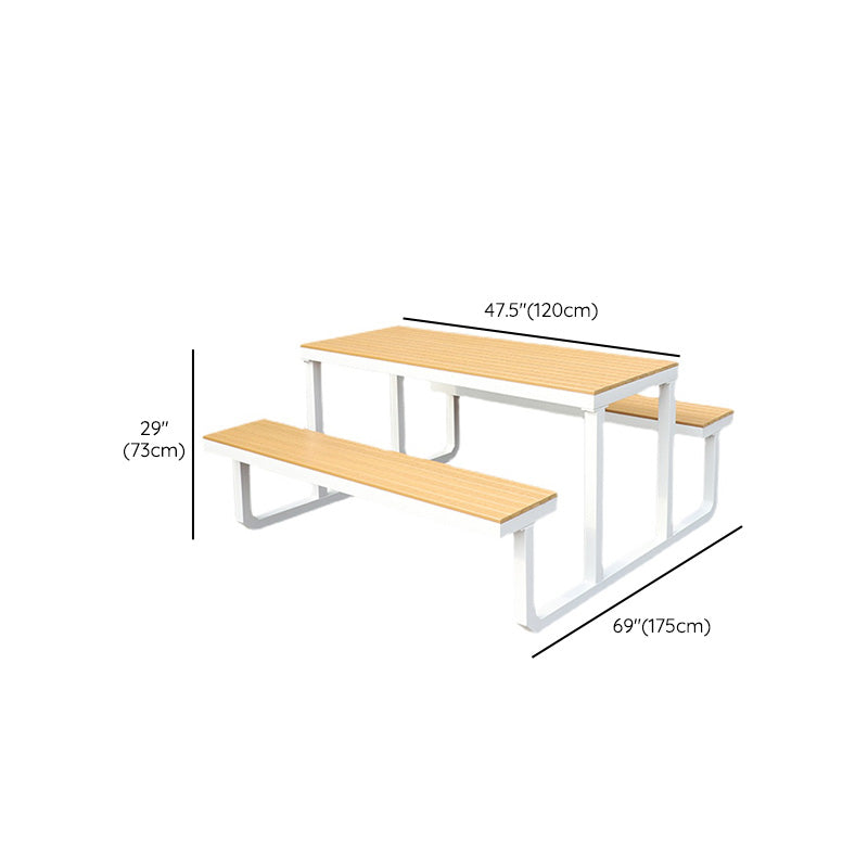 Contemporary Unfinished Rectangle Picnic Table UV Resistant Picnic Table