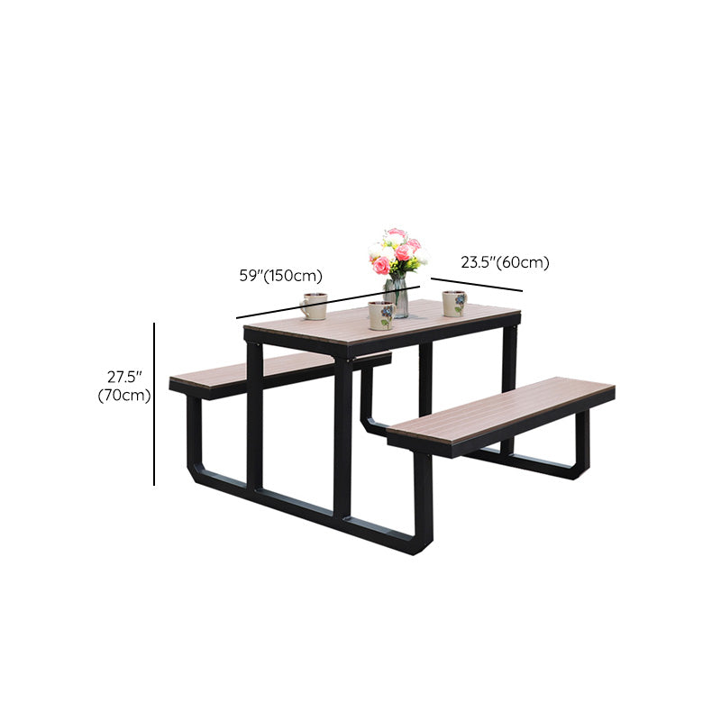 Contemporary Brown Rectangle Picnic Table UV Resistant Picnic Table