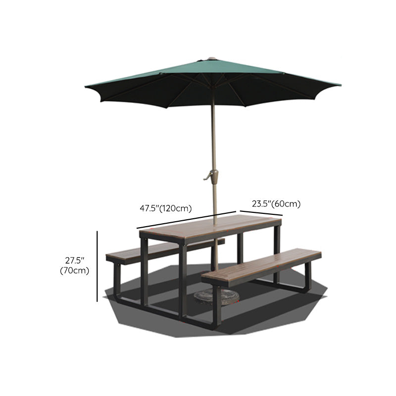 Contemporary Brown Rectangle Picnic Table UV Resistant Picnic Table