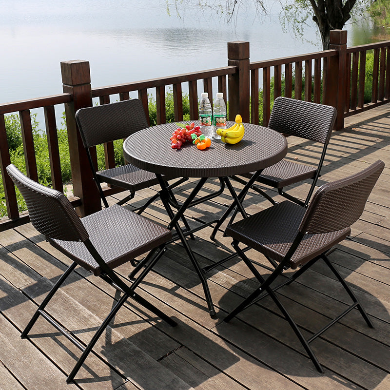 Contemporary Geometric Dining Table Plastic  Folding Catio Table