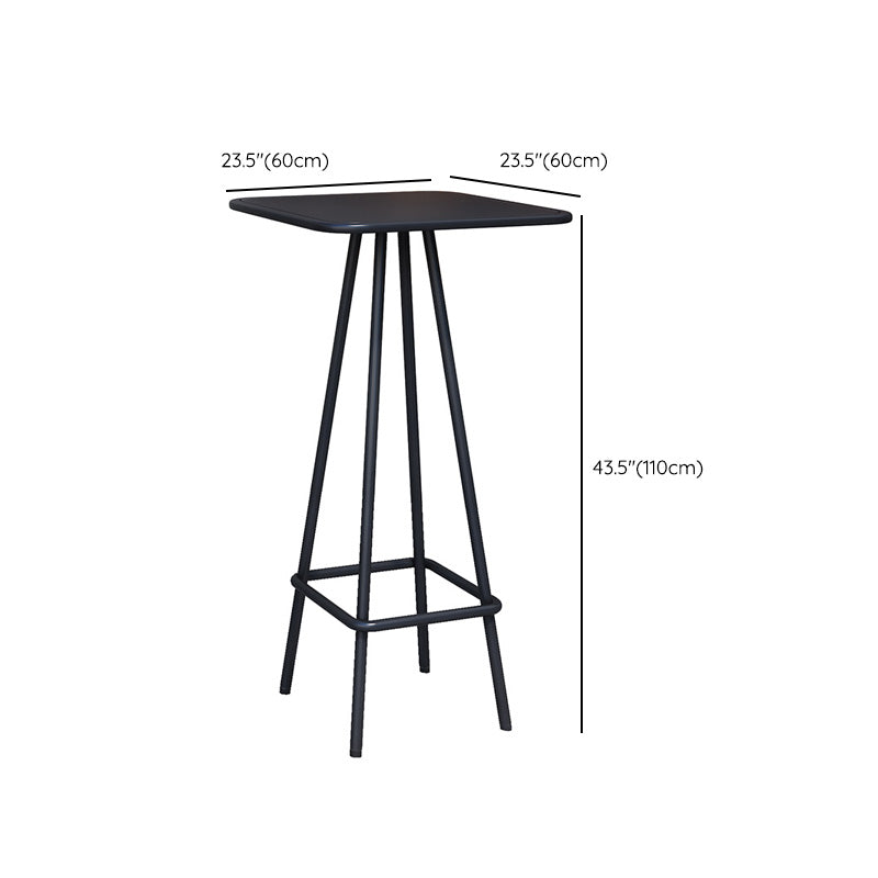 Industrial Ergonomic Bar Table Black 2-Seater Metal Patio Table
