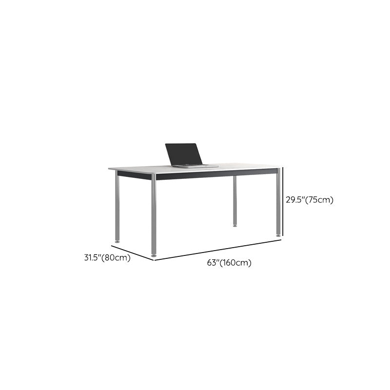 Stone Curved Office Desk Modern 29.53" Tall Writing Desk with Parsons Desk