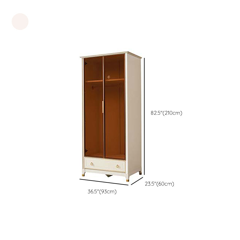 Rubberwood Wardrobe Cabinet Modern White Wardrobe Armoire with Legs