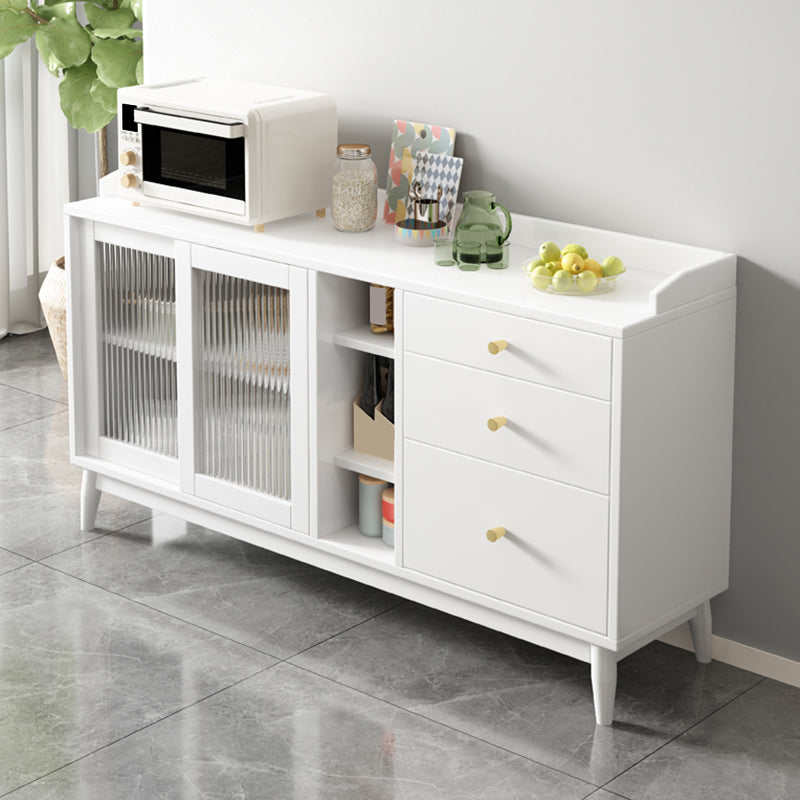 Contemporary Side Board Solid Wood Sideboard with Cabinets and Drawers