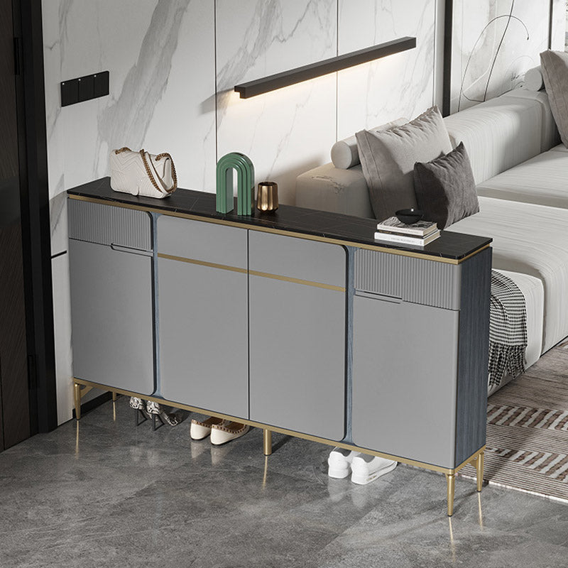 Stone Buffet Table Glam Style Buffet Credenza with Drawers and Cabinets