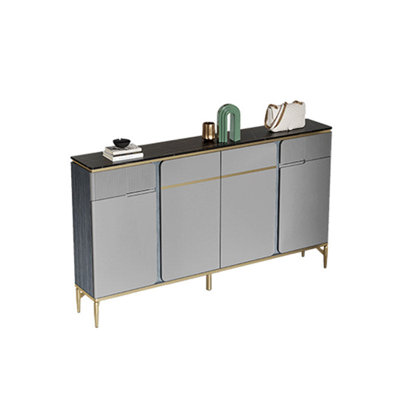 Stone Buffet Table Glam Style Buffet Credenza with Drawers and Cabinets