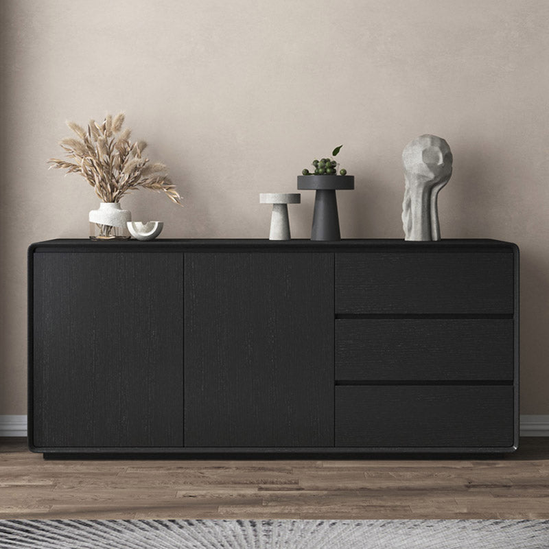 Wood Buffet Table Contemporary Style Side Board with Cabinets and Drawers