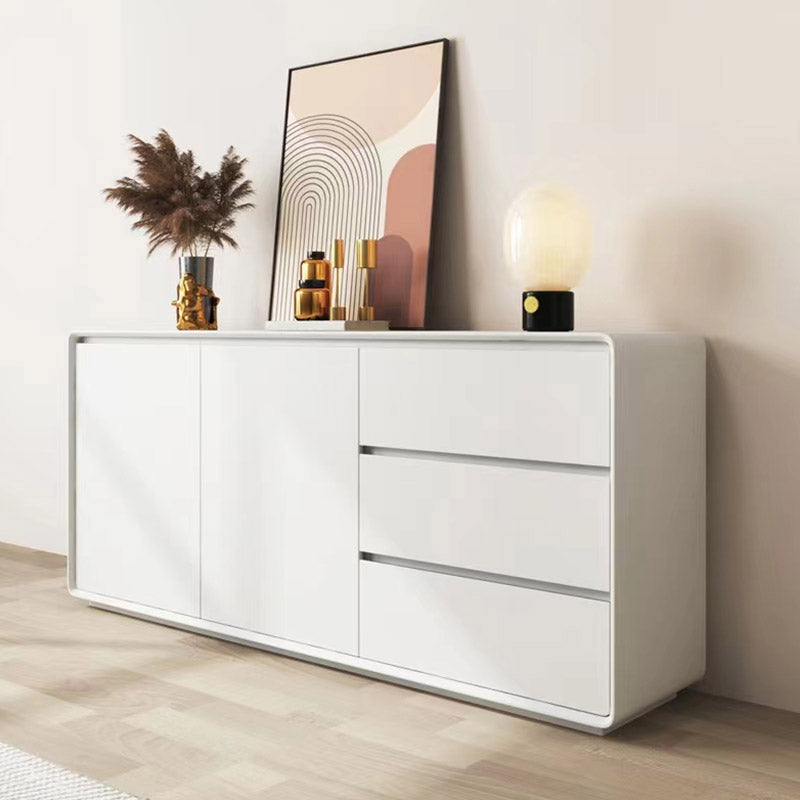 Wood Buffet Table Contemporary Style Side Board with Cabinets and Drawers