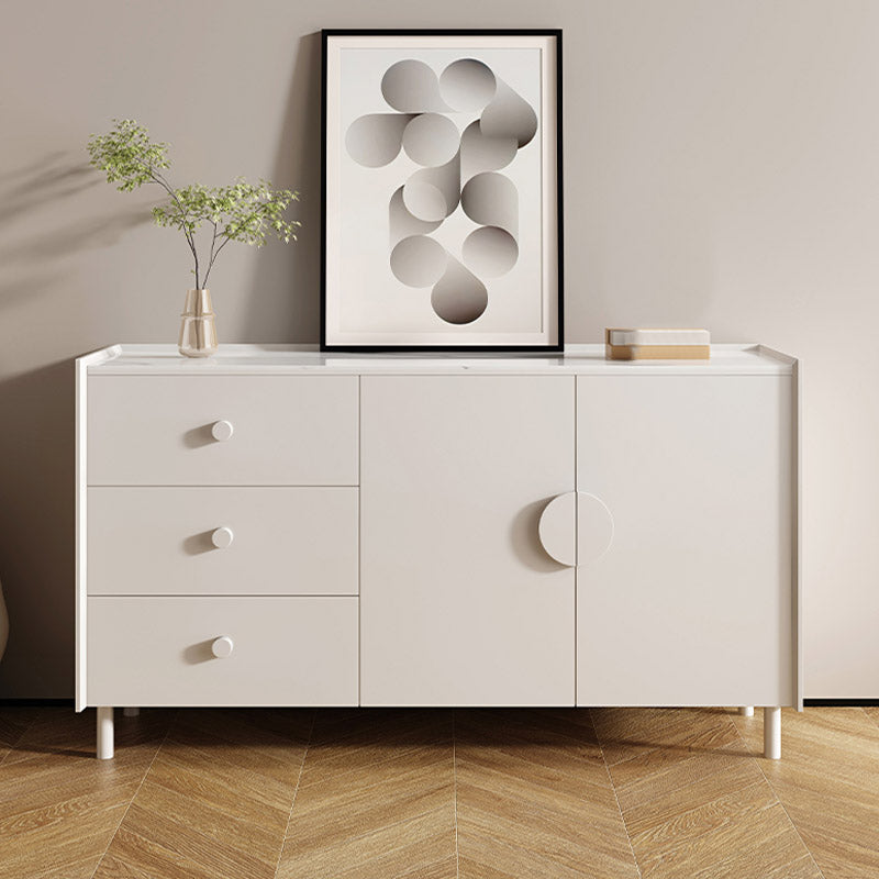 Modern and Contemporary Credenza Stone Dining Buffet with Cabinets and Drawers