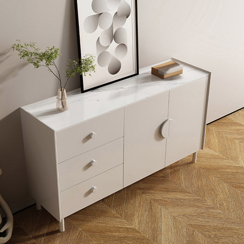 Modern and Contemporary Credenza Stone Dining Buffet with Cabinets and Drawers