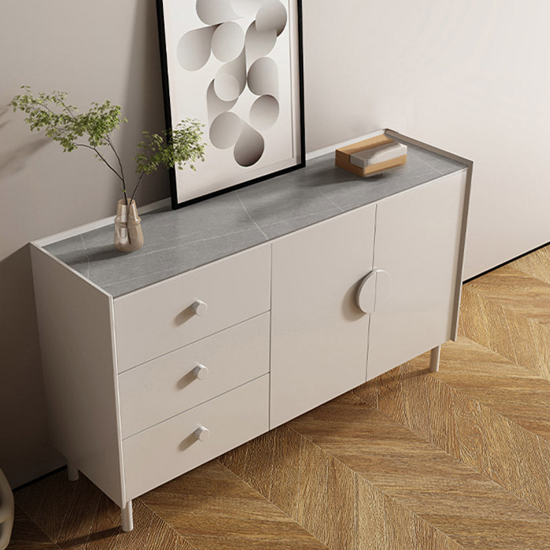 Modern and Contemporary Credenza Stone Dining Buffet with Cabinets and Drawers