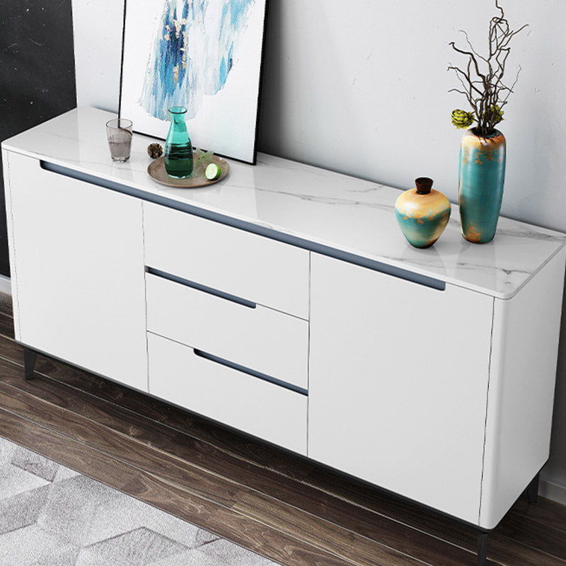 Modern and Contemporary Credenza Stone Buffet with Cabinets and Drawers