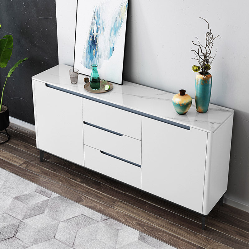 Modern and Contemporary Credenza Stone Buffet with Cabinets and Drawers