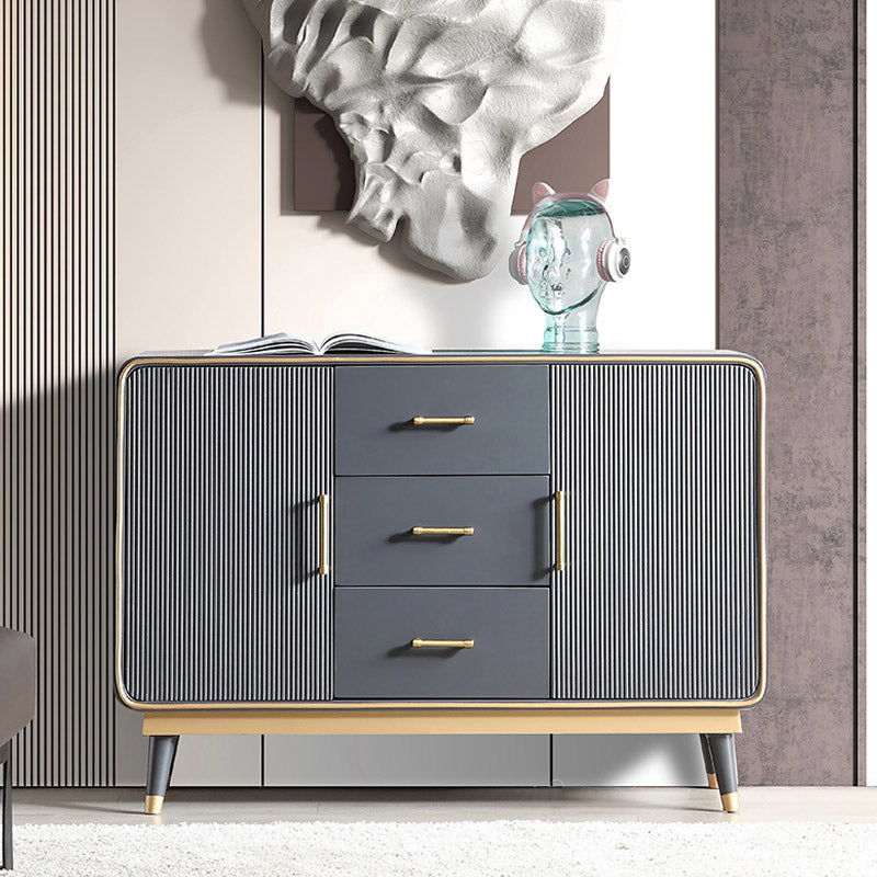 Modern and Contemporary Credenza Stone Dining Buffet with Drawers and Cabinets