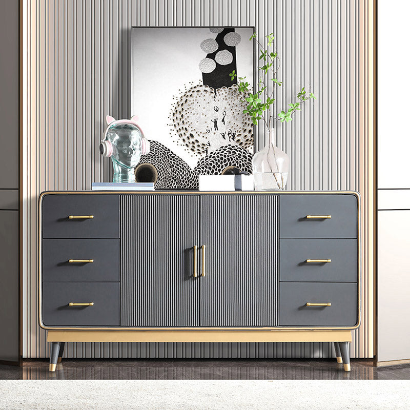 Modern and Contemporary Credenza Stone Dining Buffet with Drawers and Cabinets