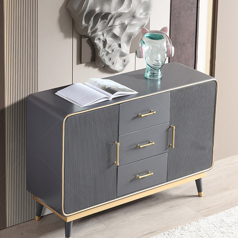 Modern and Contemporary Credenza Stone Dining Buffet with Drawers and Cabinets