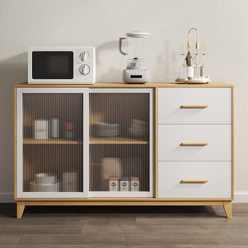 Modern Style Sideboard Engineered Wood Sideboard with Glass Door