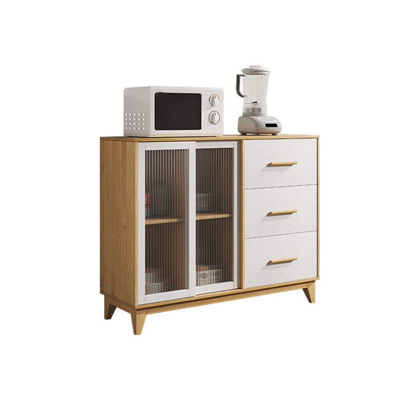 Modern Style Sideboard Engineered Wood Sideboard with Glass Door