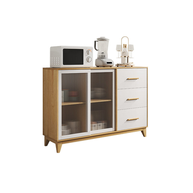 Modern Style Sideboard Engineered Wood Sideboard with Glass Door