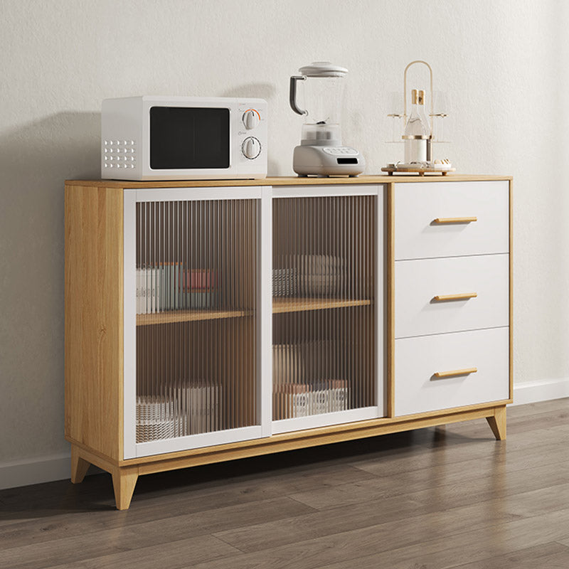 Modern Style Sideboard Engineered Wood Sideboard with Glass Door