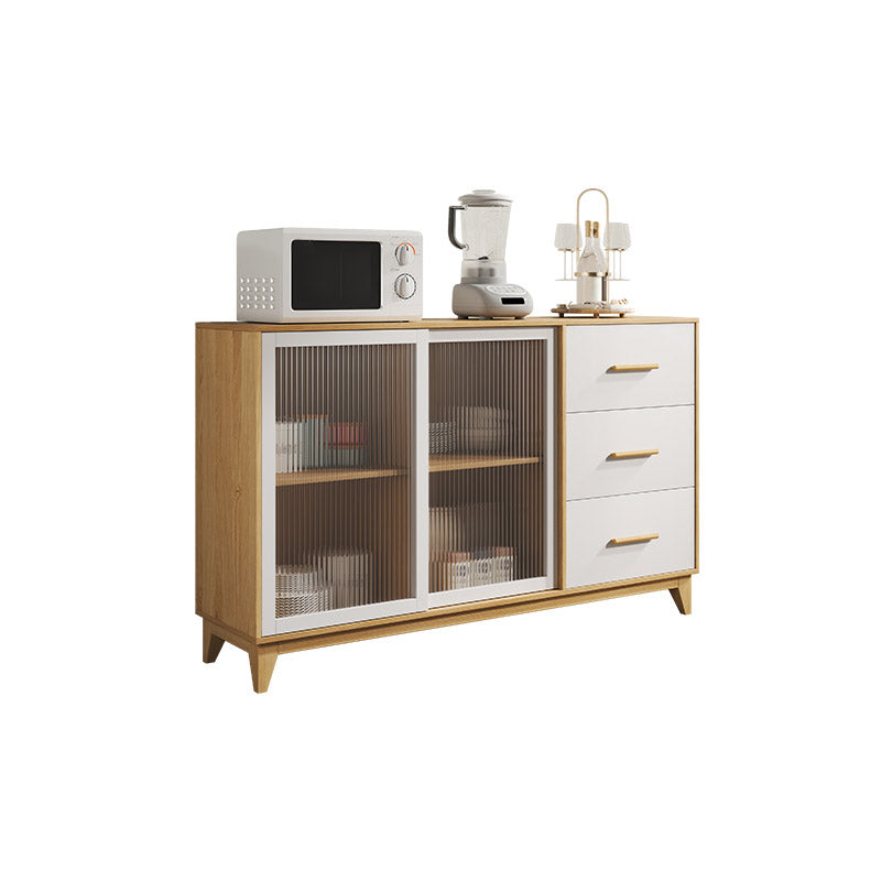 Modern Style Sideboard Engineered Wood Sideboard with Glass Door