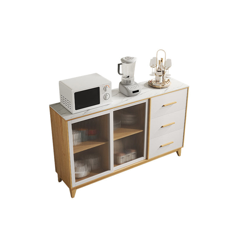 Modern Style Sideboard Engineered Wood Sideboard with Glass Door