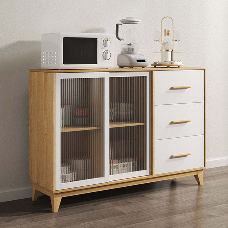 Modern Style Sideboard Engineered Wood Sideboard with Glass Door