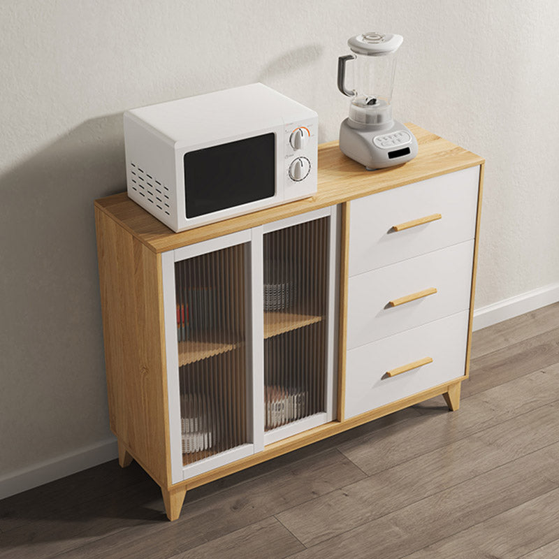 Modern Style Sideboard Engineered Wood Sideboard with Glass Door