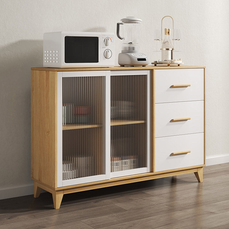 Modern Style Sideboard Engineered Wood Sideboard with Glass Door