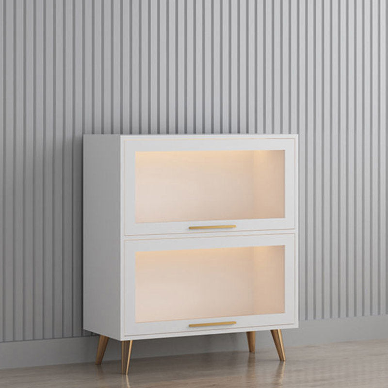 Glam Glass Door Sideboard Engineered Wood Side Board without LED Lights