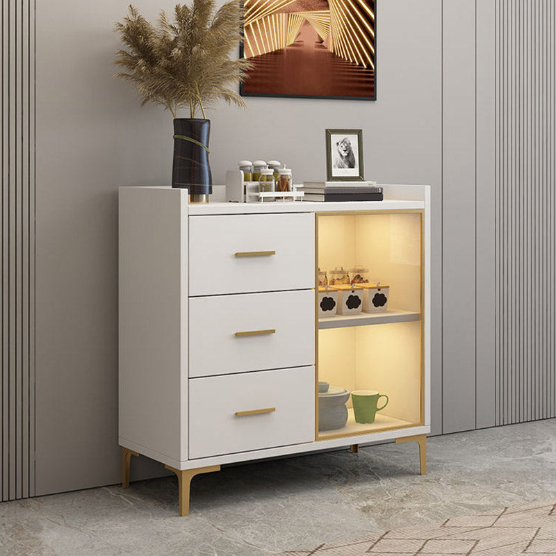 Glam Style Sideboard Engineered Wood Sideboard with LED Lights