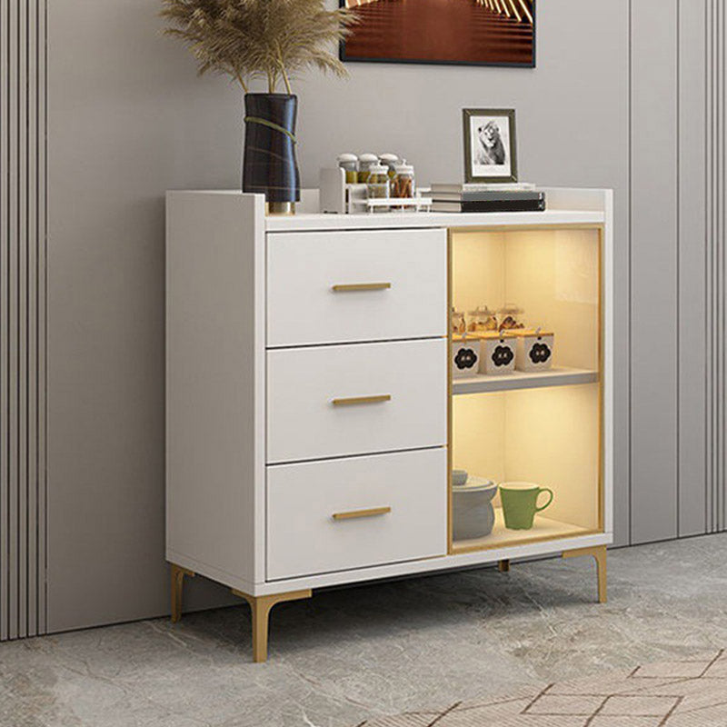 Glam Style Sideboard Engineered Wood Sideboard with LED Lights