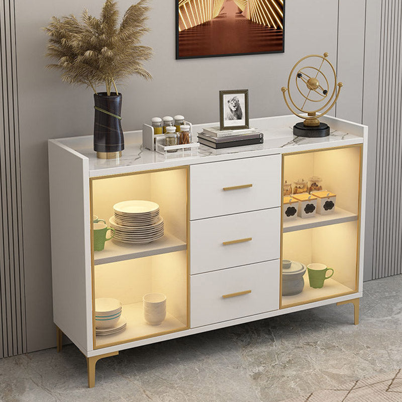 Glam Style Sideboard Engineered Wood Sideboard with LED Lights