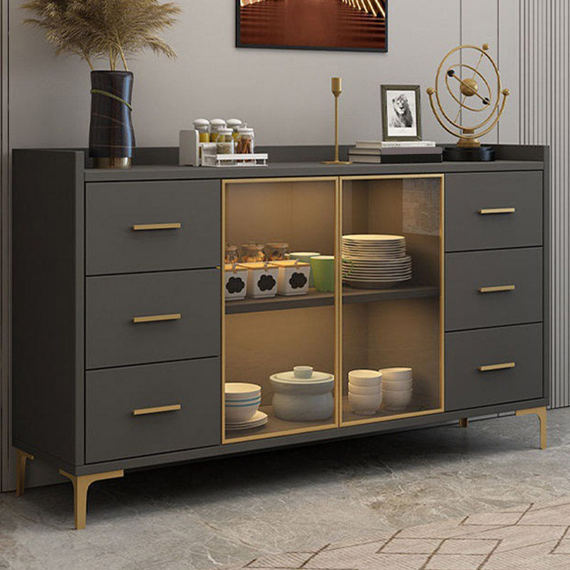 Glam Style Sideboard Engineered Wood Sideboard with LED Lights