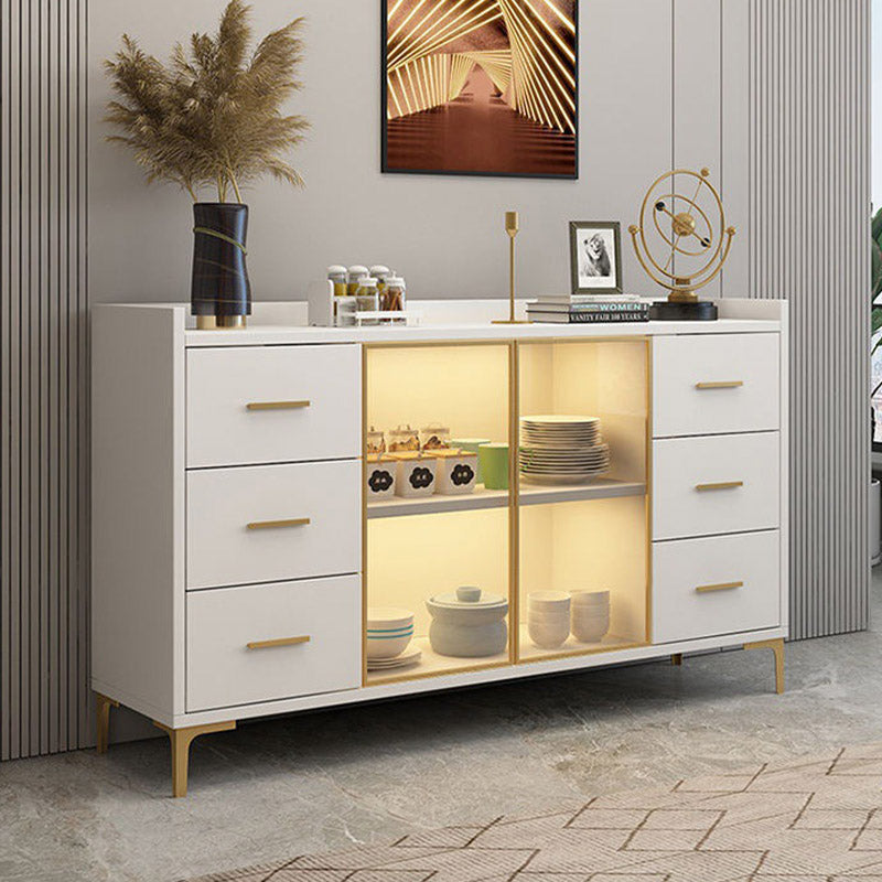 Glam Style Sideboard Engineered Wood Sideboard with LED Lights