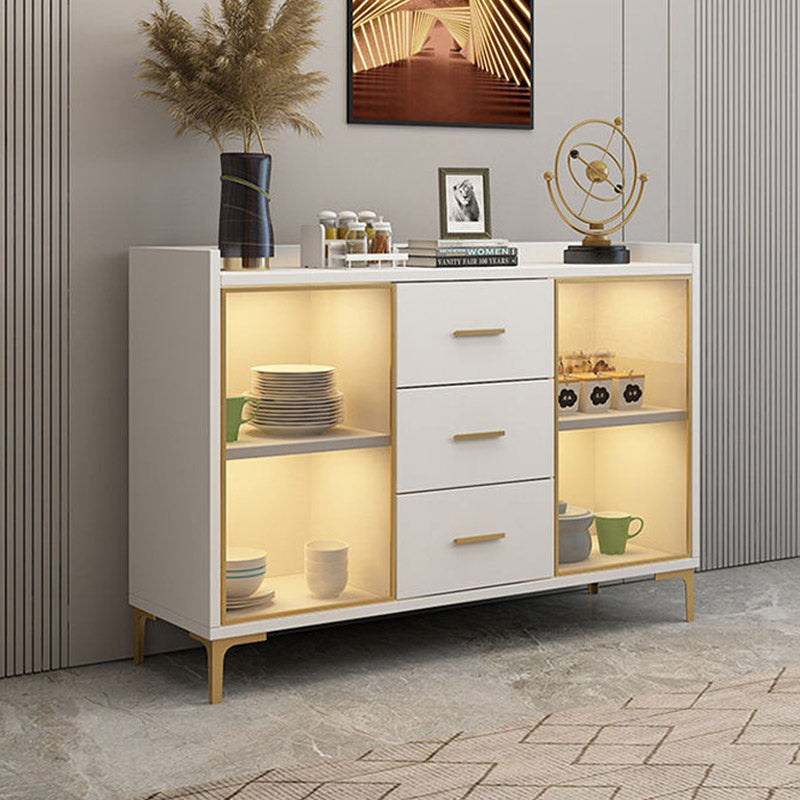 Glam Style Sideboard Engineered Wood Sideboard with LED Lights