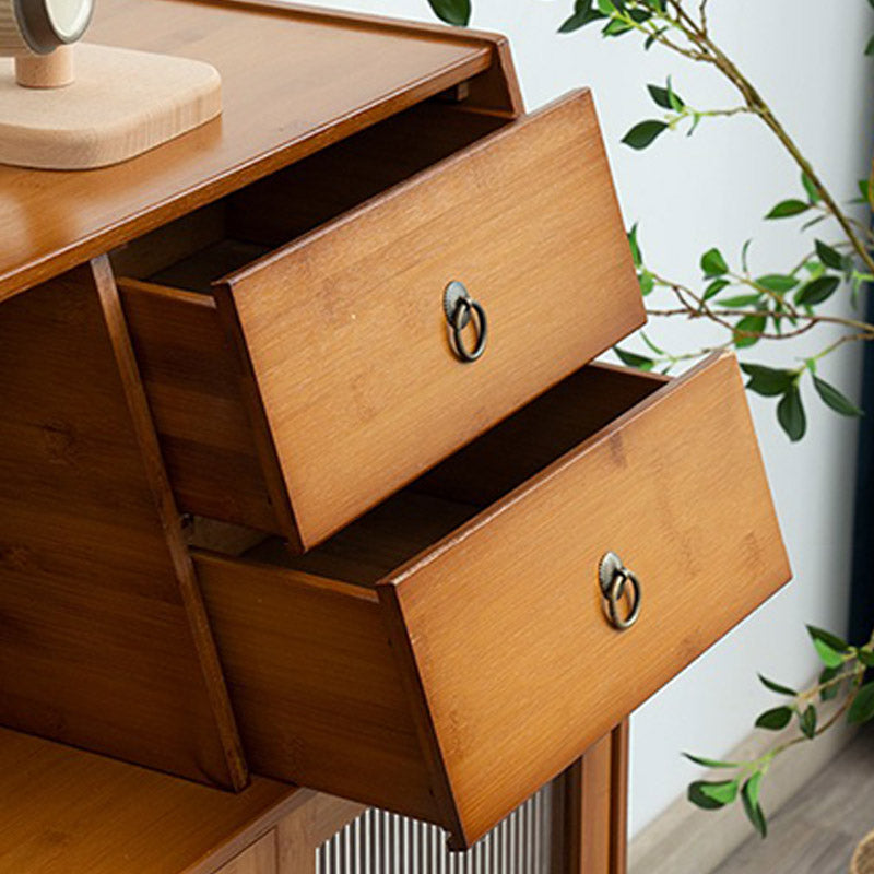 Wood Buffet Table Modern Side Board with Cabinets and Drawer