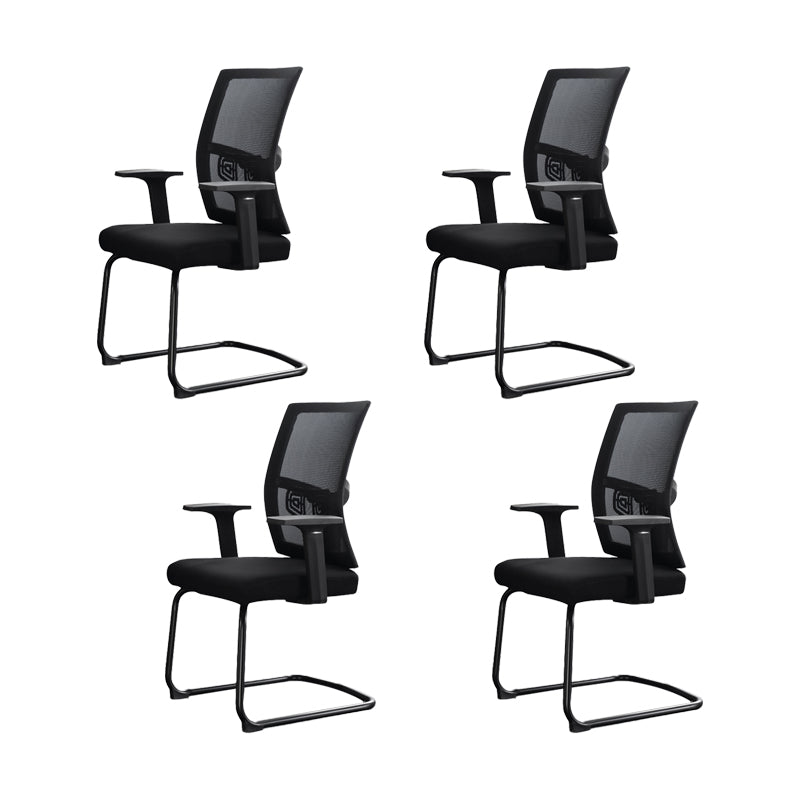 Modern Ergonomic Office Chair No Wheels Fixed Arms Upholstered No Distressing Desk Chair