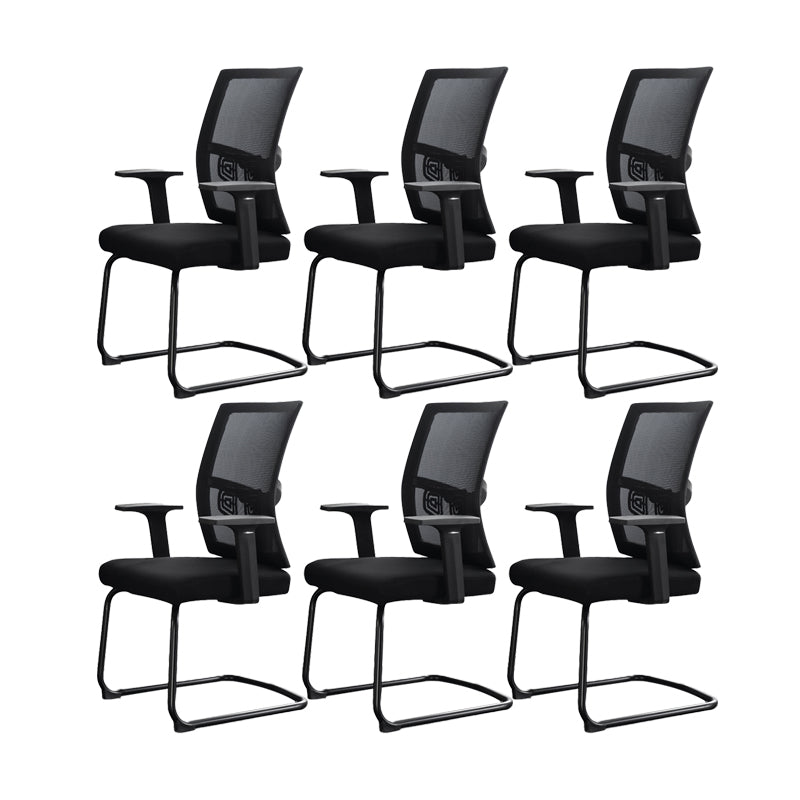 Modern Ergonomic Office Chair No Wheels Fixed Arms Upholstered No Distressing Desk Chair