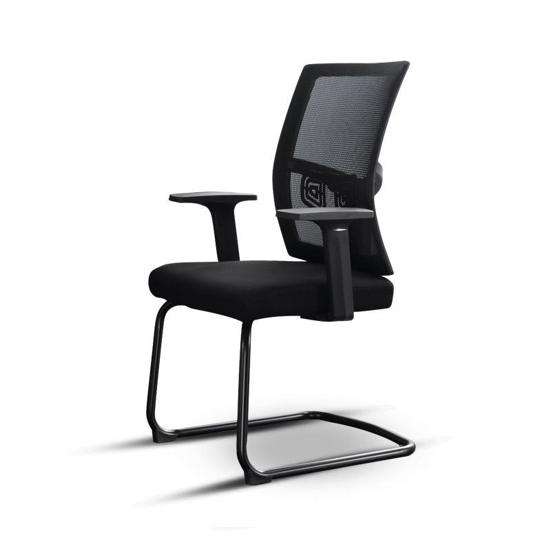 Modern Ergonomic Office Chair No Wheels Fixed Arms Upholstered No Distressing Desk Chair