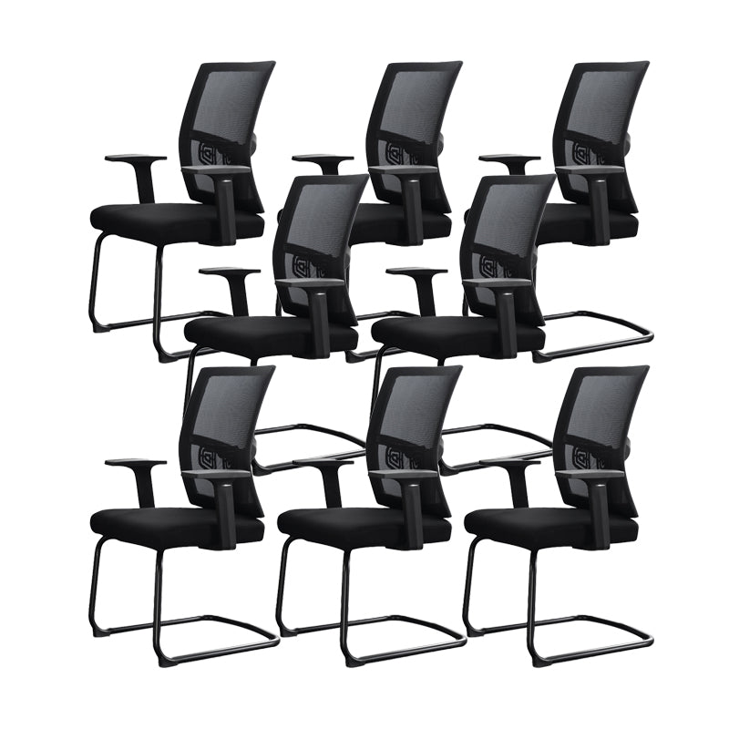 Modern Ergonomic Office Chair No Wheels Fixed Arms Upholstered No Distressing Desk Chair