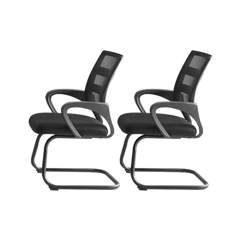 Modern Ergonomic Office Chair No Wheels Fixed Arms Upholstered No Distressing Desk Chair