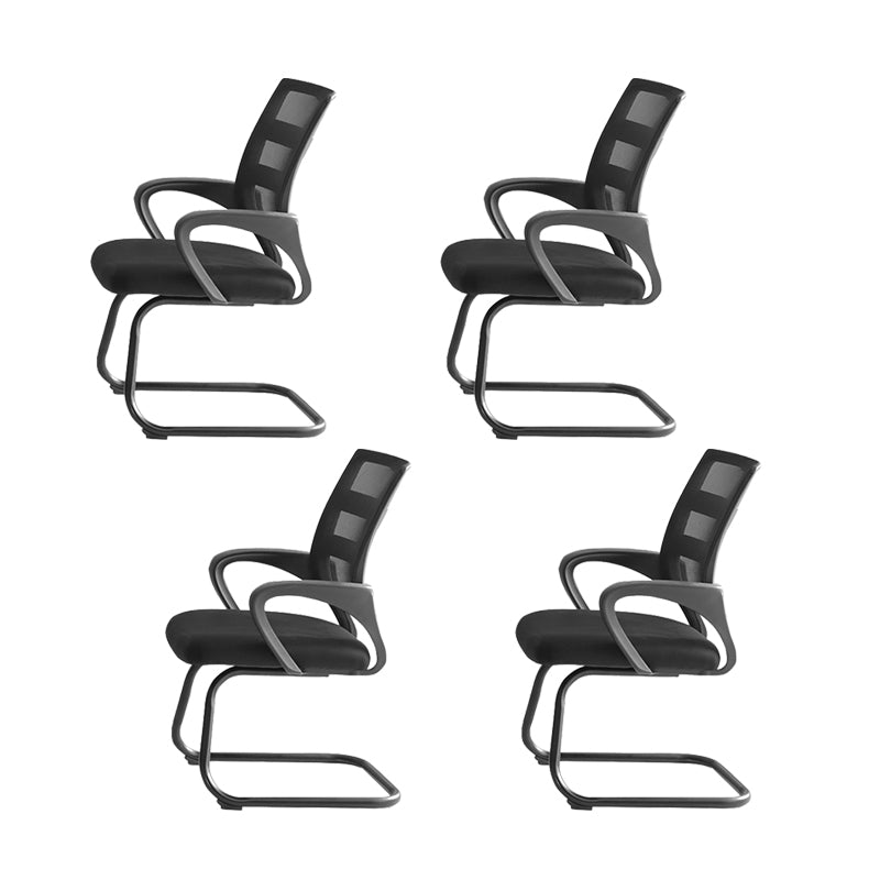 Modern Ergonomic Office Chair No Wheels Fixed Arms Upholstered No Distressing Desk Chair