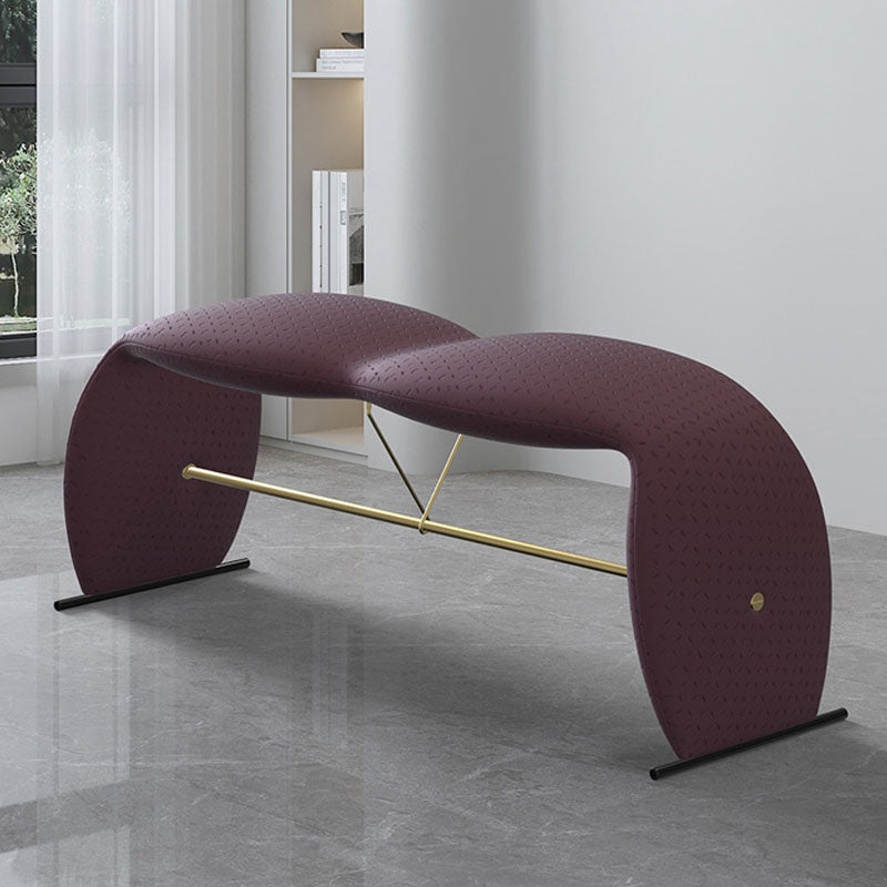 Solid Color Cushioned Seating Bench Rectangle Modern Bedroom Bench